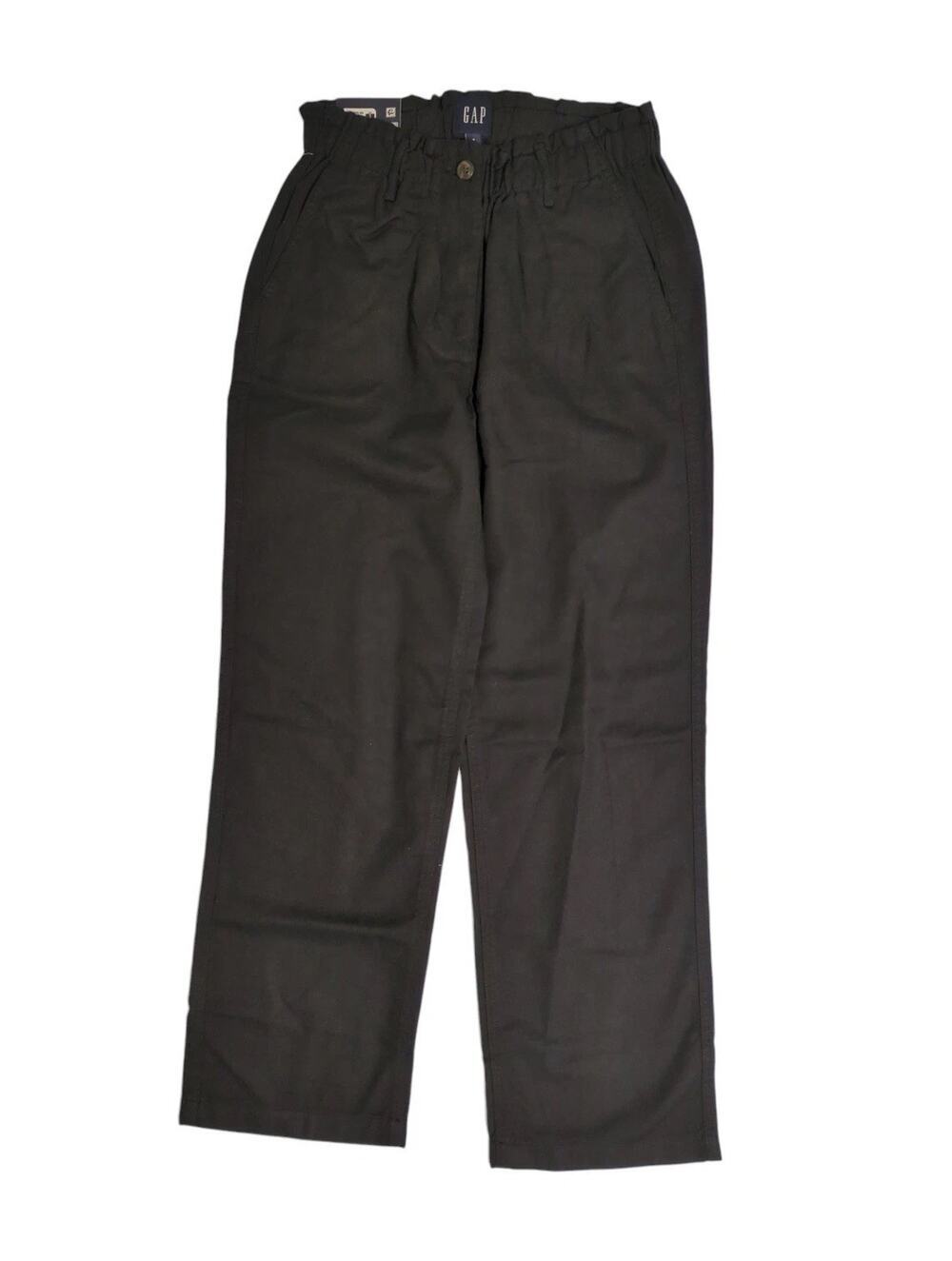 Gap Relaxed Fit Straight Leg Easy Twill Pant Women's XL Black Flat Front Preppy